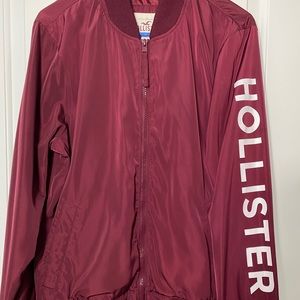 Maroon/red Hollister bomber jacket